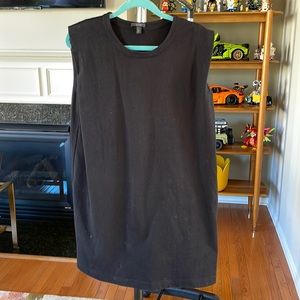 COS, black mid length cotton dress.